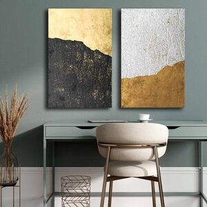 Imagine Set 2 tablouri decorative, 2P4570GSC-009, Lemn, Multicolor