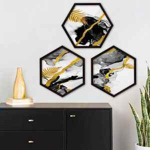 Imagine Set 3 tablouri decorative, 6GEN1281007012, Plastic, Multicolor