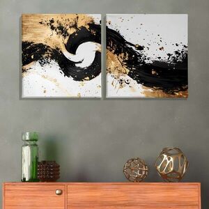 Imagine Set 2 tablouri decorative, ASR_CNV2-6 50x50, Lemn, Multicolor