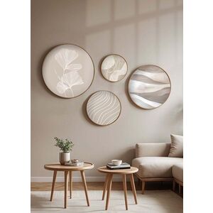 Imagine Set 4 tablouri decorative, Huhu295, Dimensiune: 45 x 45 cm (1 bucată), Multicolor
