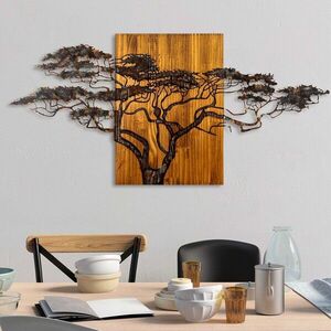 Imagine Decoratiune de perete, Acacia Tree, Lățime: 144 cm Înălțime: 70 cm Adâncime: 3 cm, Multicolor