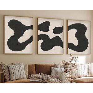 Imagine Set 3 tablouri decorative, Huhu199, Lemn masiv, Multicolor