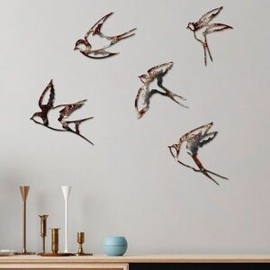 Imagine Decoratiune de perete, Birds-2, Dimensiune 1: 19 x 14 cm, Multicolor