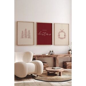 Imagine Set 3 tablouri decorative, Nwyearmdl5, MDF, Multicolor