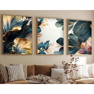 Imagine Set 3 tablouri decorative, Huhu217, Lemn masiv, Multicolor