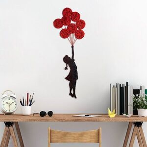 Imagine Decoratiune de perete, Banksy, 100 x 34 cm, Roșu/Negru