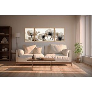 Imagine Set 3 tablouri decorative, Huhu305, Lemn masiv, Multicolor