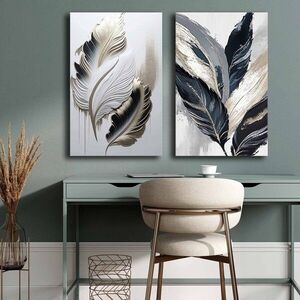 Imagine Set 2 tablouri decorative, 2P4570GSC-016, Lemn, Multicolor