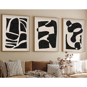 Imagine Set 3 tablouri decorative, Huhu201, Lemn masiv, Multicolor
