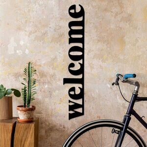 Imagine Decoratiune de perete, Welcome-5, (Grosime: 1, 5 mm), Negru