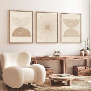 Imagine Set 3 tablouri decorative, Huhu258, Lemn masiv, Multicolor