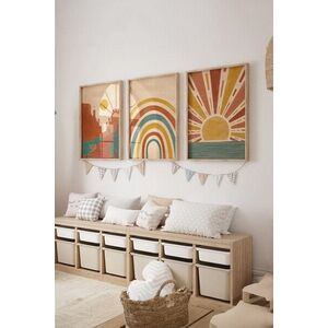 Imagine Set 3 tablouri decorative, 3Dartsohoset8, MDF, Multicolor