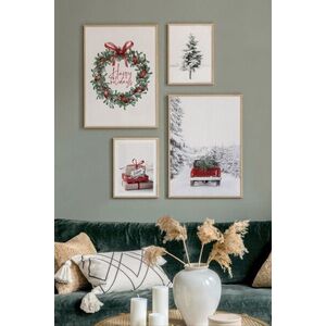 Imagine Set 4 tablouri decorative, Nwyearmdl4, MDF, Multicolor