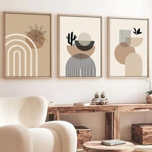 Imagine Set 3 tablouri decorative, Huhu264, Lemn masiv, Multicolor