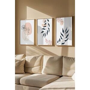 Imagine Set 3 tablouri decorative, Artvmodel22-Ahsap, MDF, Multicolor