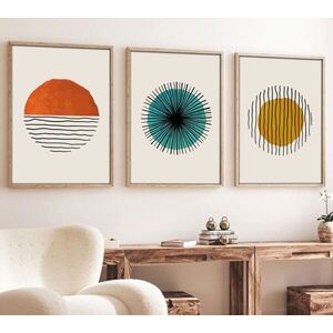 Imagine Set 3 tablouri decorative, Huhu12, Lemn masiv, Multicolor