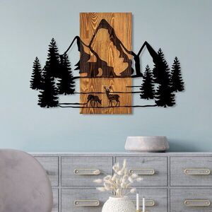Imagine Decoratiune de perete, Natural Habitat, Dimensiuni: 57 x 88 cm, Nuc / Negru