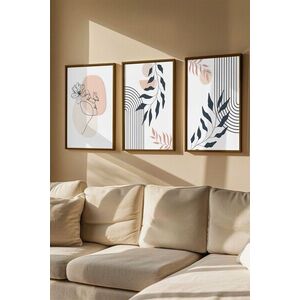 Imagine Set 3 tablouri decorative, Artvmodel22-Kahve, MDF, Multicolor