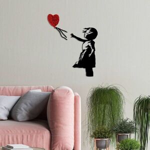 Imagine Decoratiune de perete, Banksy, Dimensiune: 105 x 85 cm, Roșu/Negru