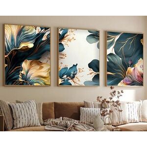 Imagine Set 3 tablouri decorative, Huhu217, Lemn masiv, Multicolor