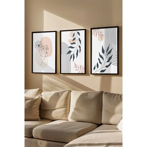 Imagine Set 3 tablouri decorative, Artvmodel22-Sıyah, MDF, Multicolor