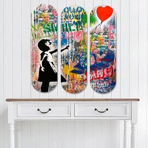 Imagine Set 3 tablouri decorative, 3KY3801, Imprimat UV, Multicolor