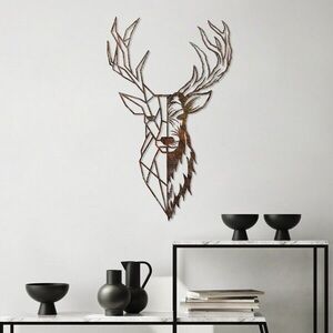 Imagine Decoratiune de perete, Rusty Deer 3, 70 x 42 cm, Maro antichizat