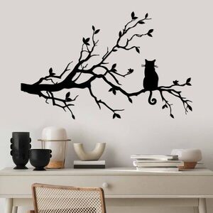 Imagine Decoratiune de perete, Cat 12, Dimensiune: 80 x 50 cm, Negru