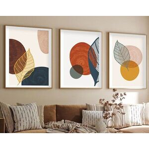 Imagine Set 3 tablouri decorative, Huhu209, Lemn masiv, Multicolor