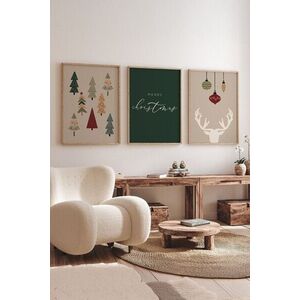 Imagine Set 3 tablouri decorative, Nwyearmdl7, MDF, Multicolor