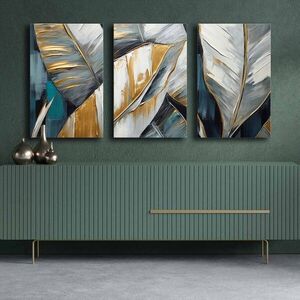 Imagine Set 3 tablouri decorative, 3P4570GSC-013, Lemn, Multicolor