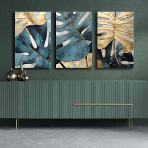 Imagine Set 3 tablouri decorative, 3P4570GSC-014, Lemn, Multicolor