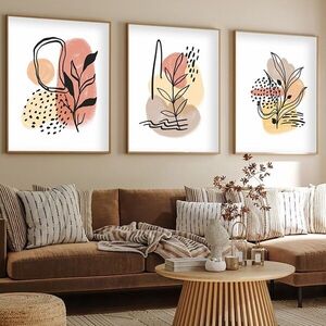 Imagine Set 3 tablouri decorative, Huhu226, Lemn masiv, Multicolor