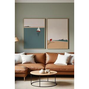 Imagine Set 2 tablouri decorative, Huhu486, Lemn masiv, Multicolor