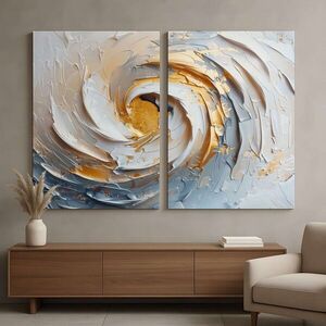 Imagine Set 2 tablouri decorative, DEV7, Lemn, Multicolor