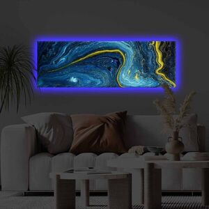 Imagine Tablou decorativ cu lumina LED, 3090KTLGDACT, 30 x 90 cm, Multicolor