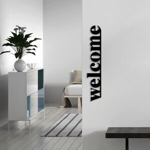 Imagine Decoratiune de perete, Welcome, 70 x 13 cm, Negru