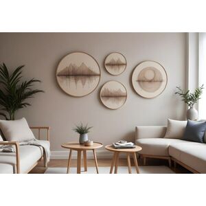 Imagine Set 4 tablouri decorative, Huhu299, Dimensiune: 45 x 45 cm (1 bucată), Multicolor