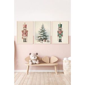Imagine Set 3 tablouri decorative, Nwyearmdl6, MDF, Multicolor