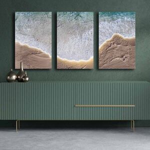 Imagine Set 3 tablouri decorative, 3P4570GSC-003, Lemn, Multicolor