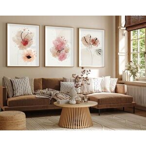 Imagine Set 3 tablouri decorative, Huhu205, Lemn masiv, Multicolor