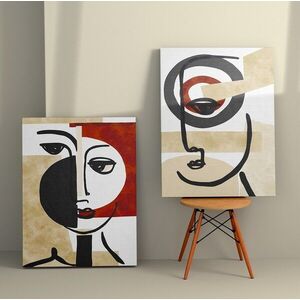 Imagine Set 2 tablouri decorative, 2KNV4234, Lemn, Multicolor