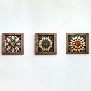 Imagine Set 3 tablouri decorative, UKZM067, Imprimat UV, Multicolor