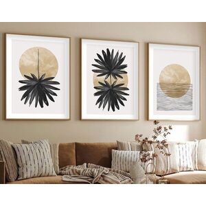 Imagine Set 3 tablouri decorative, Huhu210, Lemn masiv, Multicolor