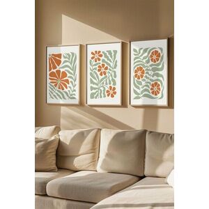 Imagine Set 3 tablouri decorative, Artvmodel9-Ahsap, MDF, Multicolor