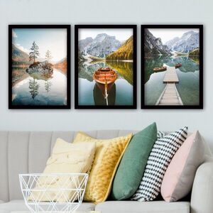 Imagine Set 3 tablouri decorative, 3SC18, Plastic, Multicolor