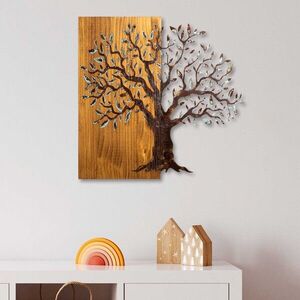 Imagine Decoratiune de perete, Mysterious Tree, Lățime: 60 cm Înălțime: 58 cm Adâncime: 3 cm, Multicolor