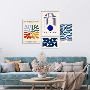 Imagine Set 4 tablouri decorative, Mdf, Imprimare digitala, Multicolor