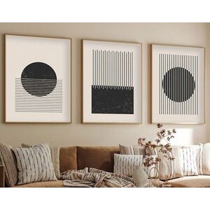 Imagine Set 3 tablouri decorative, Huhu212, Lemn masiv, Multicolor