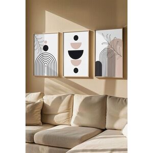 Imagine Set 3 tablouri decorative, Artvmodel42-Ahsap, MDF, Multicolor